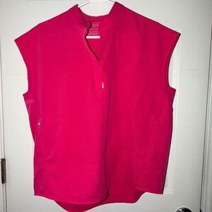 Figs Women's Rafaela Oversized Scrub Top in Shocking Pink